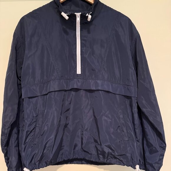Thread & Supply Navy Half Zip Nylon Windbreaker, Size S - Picture 1 of 6
